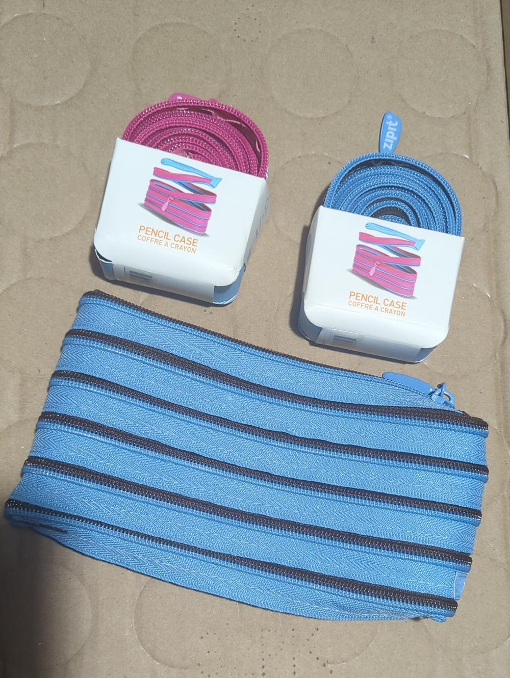 Lot Of 3 Zippered Pencil Case Pouch - Fashionable Travel Bag